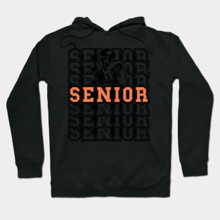 Senior Football Player Grad Retro Sport Tipography 2024 Graduation 2025 Hoodie